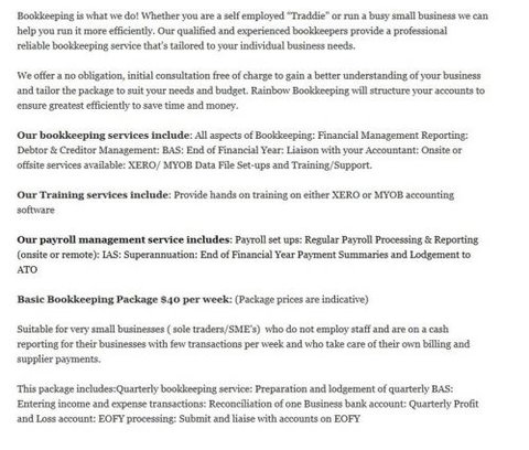 Rainbow Bookkeeping Services - Gold Coast Accountants 0